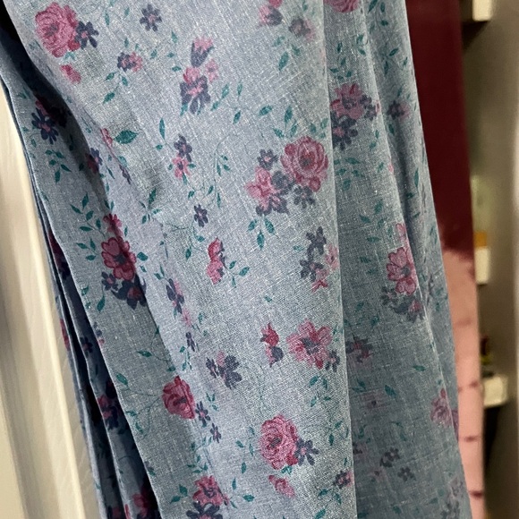 Vtg 70s Darling Blue Floral Prairie Vibes Mu’umu’u - Picture 9 of 9